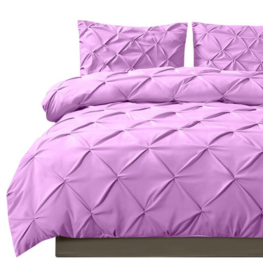 Diamond Pintuck Duvet Cover Pillow Case Set in Super King Size